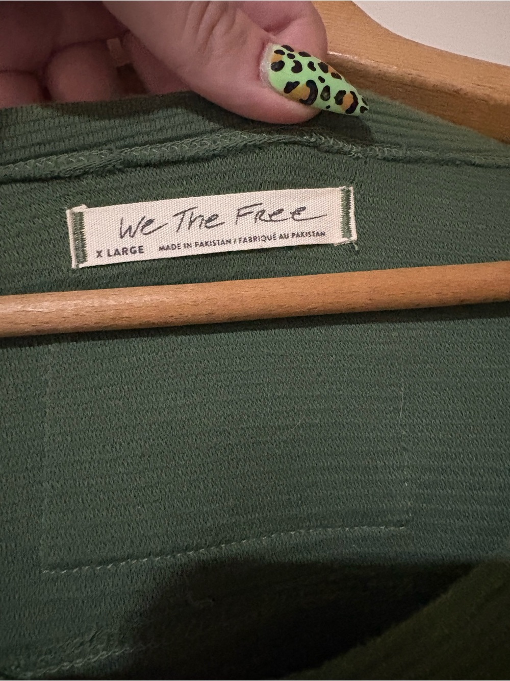 We The Free - Olive Green Crewneck Ribbed Sweater - Picture 3 of 4